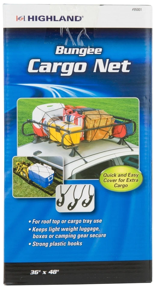 HIGHLAND BUNGEE CARGO NET 36" X 48" Camping Cargo Gear #95001 Foto 1 de 1