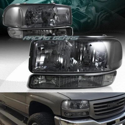 适用于吉姆西 YUKON/SIERRA 1500 2500 烟熏头灯 + 超强灯 带透明反射器 — 第 1/4 张图片