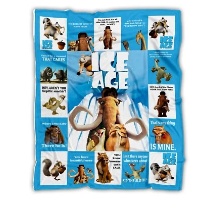 MEPERUS Ice Age Blanket, Ice Age Movies Fleece, Sherpa Blanket Soft and Cozy Luxury