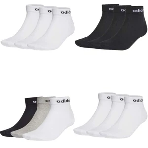 Adidas Mens Womens 3 Pairs No Show Ankle Socks Non Slip Sports Sock - Picture 1 of 15