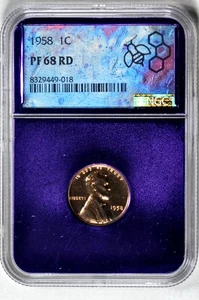 1958 1C Lincoln Wheat Cent NGC PR68RD - Picture 1 of 3