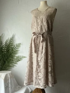 R & M Richards WOMEN PLUS, Size 22W Dress, Beige Lace, Fully Lined - Picture 1 of 24