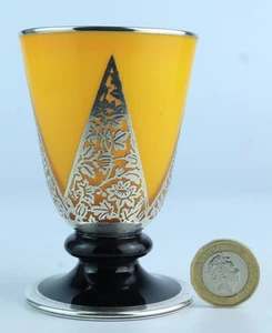 Rockwell art deco silver overlay art glass vase - Picture 1 of 6