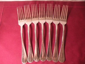 Set of 7 Wallace HARTFORD 18/10 stainless dinner forks 8 1/8" - Picture 1 of 5