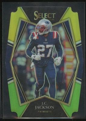 2021 Panini Select Green Yellow Premier Level Die Cut JC Jackson New England - Image 1 of 2