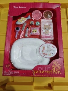 WN15- Our Generation Feline Fabulous Pet Bed & Play Food Accessory Set for 18" - Picture 1 of 4