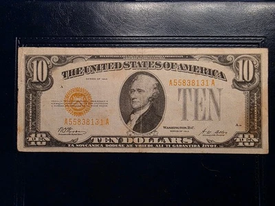 YUGOSLAVIA 10 DOLLARS 1943 AUSWEIS "PRIBJEGLIČKA LEGITIMACIJA" WWII / VF+/XF - Image 1 of 2