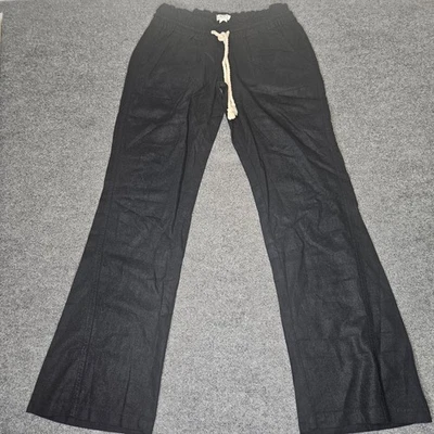 Pantalones informales de playa Roxy para mujer Oceanside mezcla de lino con cordón talla pequeña Foto 1 de 4