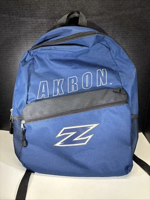 Bolso Mochila Azul con Cremallera The University of Akron Logo Azul Z Foto 1 de 4