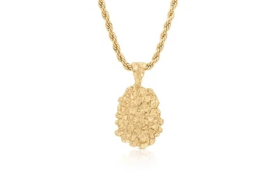 Collar pepita de oro, cadena pepita de oro, enchapado en oro pesado de 14 k, cuerda francesa de 4 mm Foto 1 de 4