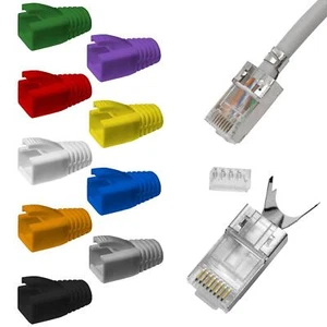 10-100x Netzwerkstecker RJ45 Stecker CAT5 CAT6 CAT7 LAN vergoldete Kontakte - Picture 1 of 11