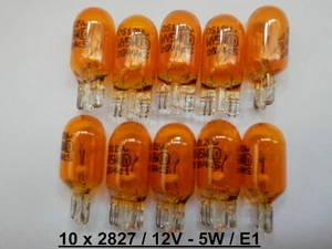 10x OSRAM 2827 W5W 12V 5W E1 GLASSOCKEL W2.1x9.5d AUTOLAMPEN STANDLICHT ORANGE" - Bild 1 von 3