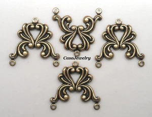 #2013 ANTIK GOLD OFFEN FILIGRAN 3 RING KRONLEUCHTER/VERBINDER - 4 Stück - Bild 1 von 2