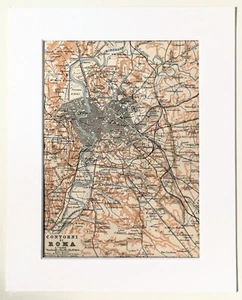 ROME, ITALY City Street Plan - 1926 Mounted Antique Map - Picture 1 of 1