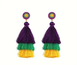 Mardi Gras Tassel Earrings - Picture 1 of 3