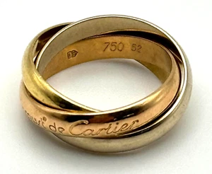 Vintage 18k Tricolored Gold Cartier Trinity Ring Sz. 6 (ArS) - Picture 1 of 10