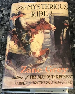 THE MYSTERIOUS RIDER BY ZANE GREY, Harper edition, VG++👀, 4 Illus.🧡🎁 - Picture 1 of 14
