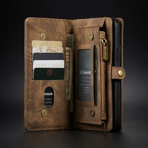 Magnetyczny skórzany portfel etui + tylna osłona do iPhone 13 Pro XS MAX - Zdjęcie 1 z 11
