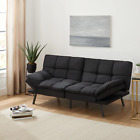 Memory Foam Futon Sofa Bed Couch Sleep Convertible Foldable Love Seat Full Black