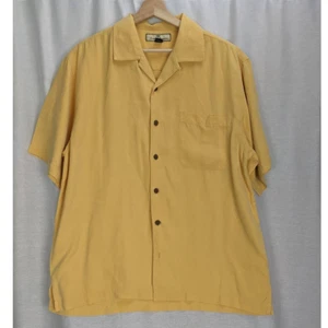 Tommy Bahama 100% Seide Button Down Hemd Gelb Medium  - Bild 1 von 7