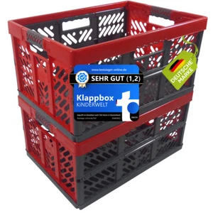 2x Profi - Klappbox 45L bis 50 kg anthrazit / rot Faltbox Box Kiste - Bild 1 von 8