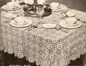 Vintage Crochet Star Wheel Motif Tablecloth PATTERN ONLY - Picture 1 of 2