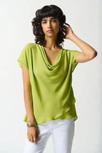 Joseph Ribkoff 242027 Key Lime Cowl Neck Top - Picture 1 of 5