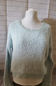 No Boundries juniors mint eyelash HiLo long sleve sweater - Picture 1 of 3