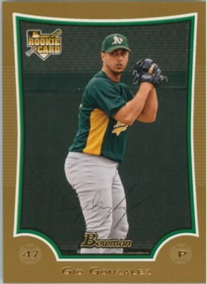 Gio Gonzalez RC 2009 Bowman Draft Picks Gold #BDP52 Rookie Card Oakland A's - Image 1 of 2