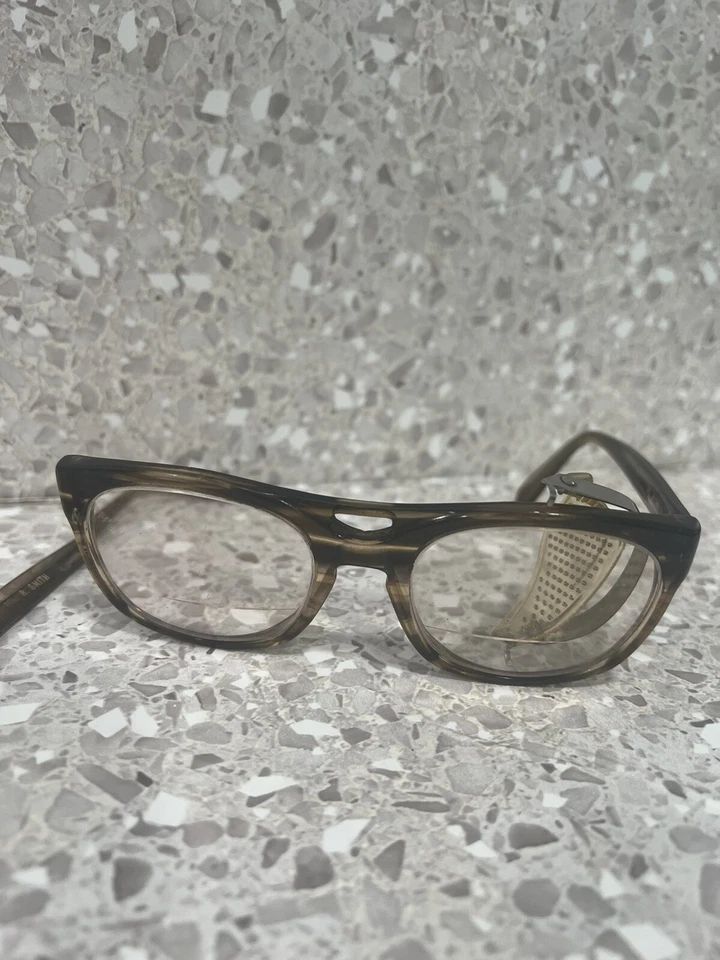 Gafas de seguridad vintage Steampunk faltan tornillo + parte inferior tiene pequeño aumento Foto 1 de 4