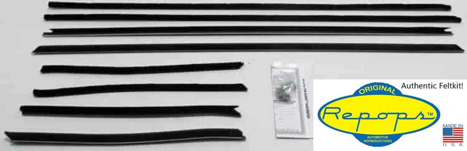 66 67 Buick Riviera 2-Door Hardtop Door Window Felt Fuzzie Rubber Seal 8 Pc Kit — 第 1/1 张图片