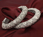 Indian Bollywood Gold Tone Bridal Polki Bangle Bracelet Kada 2 Pcs Screw Jewelry