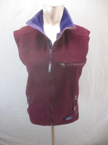 Chaleco exterior L.L.BEAN talla S para hombre vino cremallera completa cuello bolsillo polar 952 - Imagen 1 de 11