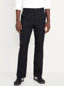 Old Navy Straight Pinstripe Trouser Pants Mens M Navy Blue Elastic Waist NEW - Picture 1 of 12