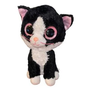 TY Peluche Pimienta Gato Gatito Ojos Rosa Brillo Gorro Boos 7" Relleno - Imagen 1 de 6