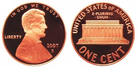 2007 S GEM BU PROOF Lincoln Memorial BRILLIANT UNCIRCULATED PENNY PF COIN #10 Cover