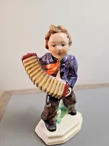 Estatuilla de juego de acordeón para niño estilo Hummel grande vintage - Imagen 1 de 9