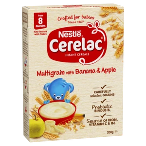 Cerelac Infant Cereals Multigrain with Banana & Apple 200g from 8+ Months - Picture 1 of 4