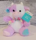 Pastel Easter Cow Adorable Kawaii Plush With Rainbow Bow 7
