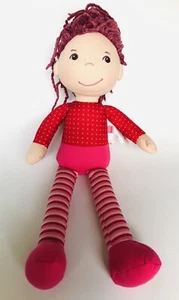 HABA Clara Soft Doll Purple Yarn Chenille Hair Pigtail Brown Eyes Germany Rare - Picture 1 of 5