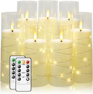 Flameless Candles,With Embedded Star String, Battery Operated Candles Flickering - Picture 1 of 12