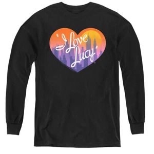 I Love Lucy Kids Long Sleeve Shirt City Logo Black Tee - Picture 1 of 1