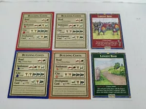 Settlers of Catan 3061 Replacement Building Costs Largest Army Longest Road - Picture 1 of 2