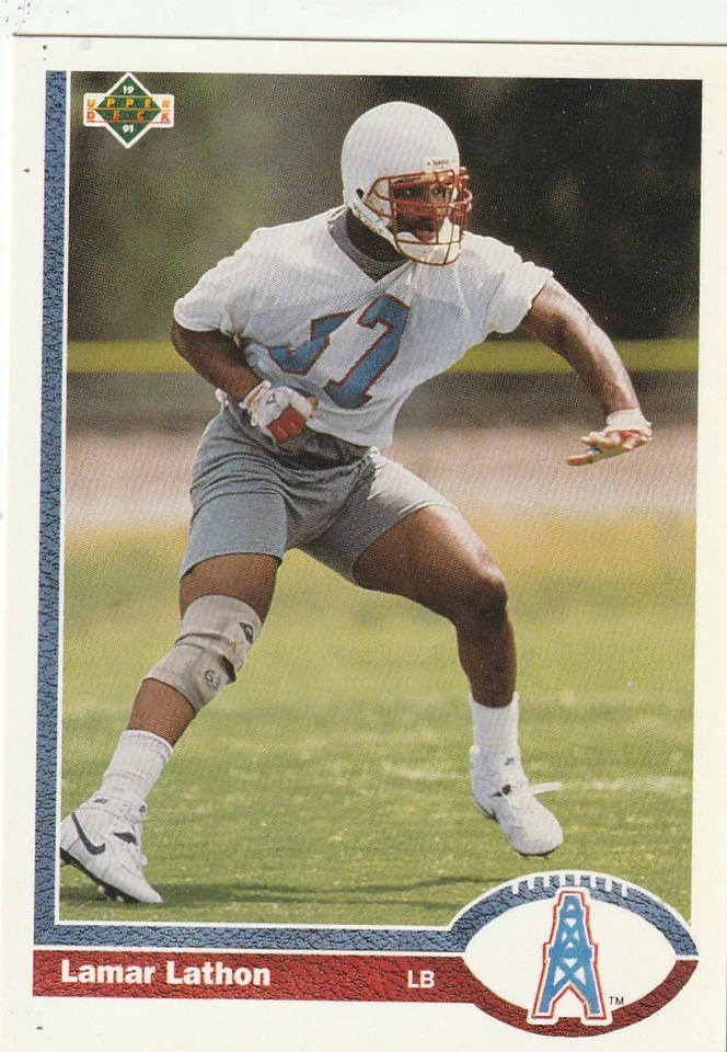 FREE SHIPPING-MINT-1991 Upper Deck Lamar Lathon #424 OILERS PLUS BONUS CARDS - Image 1 of 1