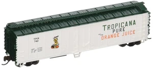 Bachmann Industries ACF 50 'Acier Reefer Tropicana de Voiture, Blanc/Vert, N Éch - Picture 1 of 2