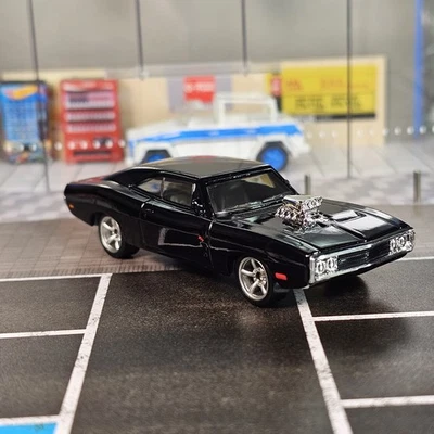 1:55 Fast & Furious 1970 70 Dodge Charger R/T Black Die Cast Mattel New Dom's - Image 1 of 4