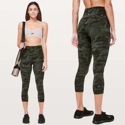 Lululemon Align Crop 23 Incognito Camo Multi Gator Green Army leggings Pants 4 S - Image 1 of 4