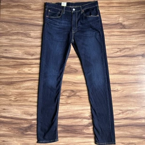 Jeans Levis 519 para Hombres 33x34 Azul Extremo Ajustado Lavado Oscuro Elastizado Denim NUEVO - Imagen 1 de 12