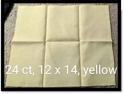 🧵 Cross Stitch Linen Fabric – 24 Count, 12x14 Yellow – NEW – Stitchin’ Sunshine - Image 1 of 4