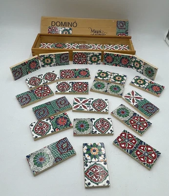 Wooden Floral Domino Set Designed for Calouste Gulbenkian Foundation. C11 - Image 1 of 4